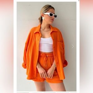 NWT Orange Gauze set for summer